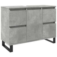 mueble de lavabo madera de ingenieria gris hormigon 80x33x60 cm vidaxl