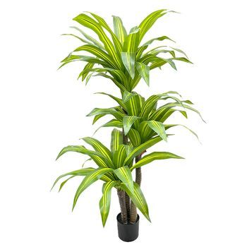 Planta Artificial Dracaena Verde Y Amarillo