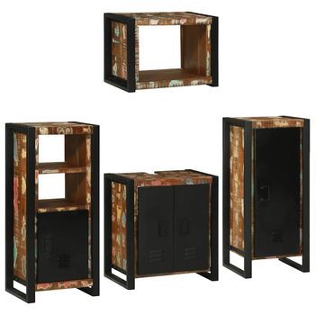 Juego De Muebles De Baño 4 Uds. Multicolor Vidaxl