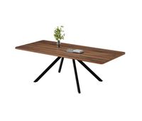 mesa de comedor extensible 160200240x90 cm - 6-10 personas metal estilo sencillo - nogal