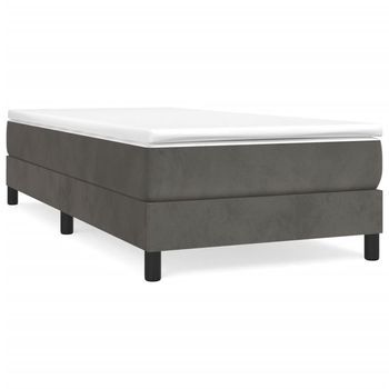 Estructura De Cama Con Somier Terciopelo Gris Oscuro 90x200 Cm Vidaxl