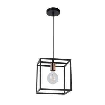 Lámpara de techo cuadrado en metal negro 35cm