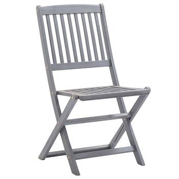 Pack 4 Uds Sillas De Jardín | Silla De Exterior | Sillón Plegables Madera Maciza De Acacia