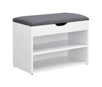 banco de zapato gentofte 46 x 60 x 30 cm para 4 pares aglomerado blanco y gris encasa
