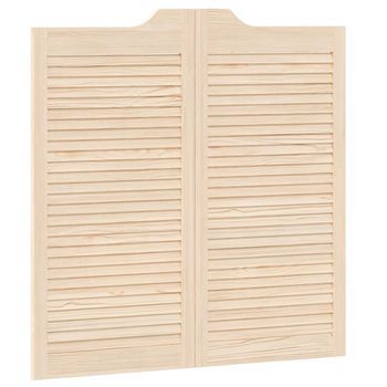Puertas Batientes Natural 100 X 50 Cm Madera De Pino Maciza Vidaxl