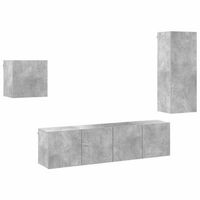 muebles de tv de pared 4 pzas madera ingenieria gris hormigon vidaxl