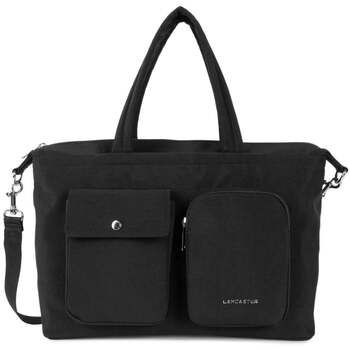 LANCASTER Bolso de mano Bolso de mano bowling con cremallera Basic Pocket Negro para mujer