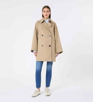 Weekend Max Mara para mujer. 2615021071600 Gabardina Manna beige (44), Casual, Algodón