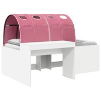 cama alta para ninos con escritorio 3 uds blanco y rosa vidaxl