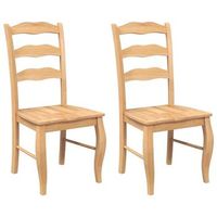 sillas de comedor 2 unidades de madera maciza natural y caucho vidaxl
