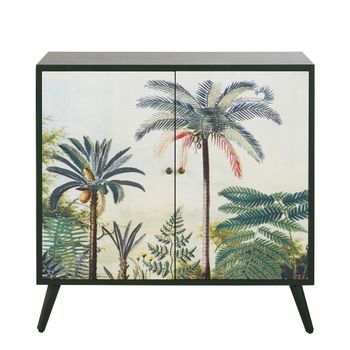 Aparador de pino y MDF verde oscuro de 98 cm