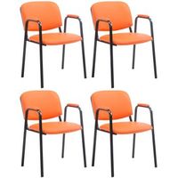 set de 4 sillas apilables ken pro de piel sintetica simil cuero naranja 55x53x79 cm clp