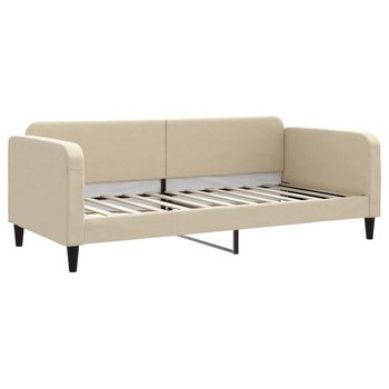 Sofá Cama | Cama Individual | Cama Para Adultos Tela Color Crema 90x200 Cm
