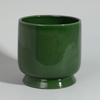 Macetero de loza verde, 23 cm