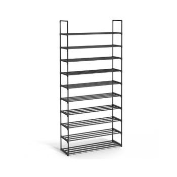 Estante para Zapatos Soporte para Zapatos Alto Metal Entrada, Negro