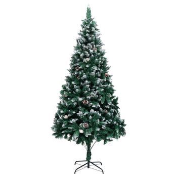 Árbol De Navidad Artificial Con Piñas Y Nieve Blanca 210 Cm Vidaxl