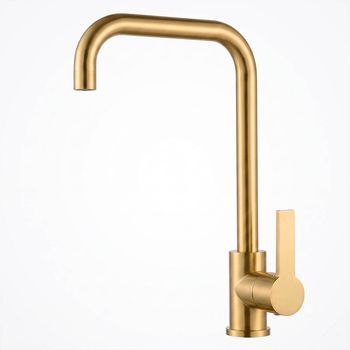 Kibath grifo cocina monomando gol acabado oro cepillado fabricado en latón