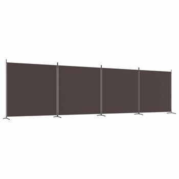Biombo Divisor De 4 Paneles De Tela Marrón 698x180 Cm Vidaxl