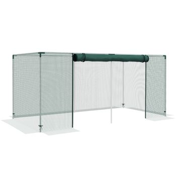 Outsunny Jaula de protección para plantas, invernadero con puerta con Cremallera, tubos de acero galvanizado 240x120x110 cm Verde   Aosom España