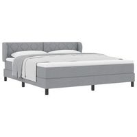 cama tapizada 203x183x88 cm  - gris