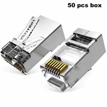 Conector modular Vention IDF Cat 6A FTP Pack 50 Unidades Transparente
