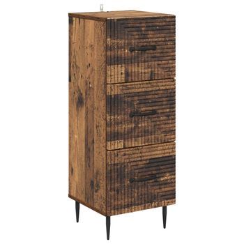 Cajonera Madera Envejecida 33 X 34,5 X 89,5 Cm Vidaxl