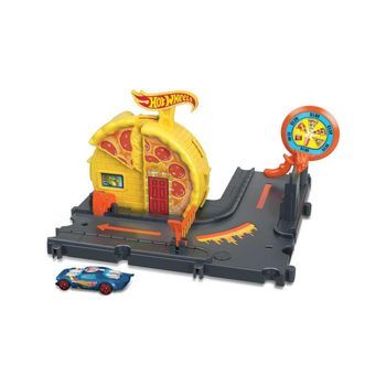 Hot Wheels Speedy Pizza Coche Y Pista Escala 1/64