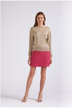 jersey de manga larga de lúrex light gold