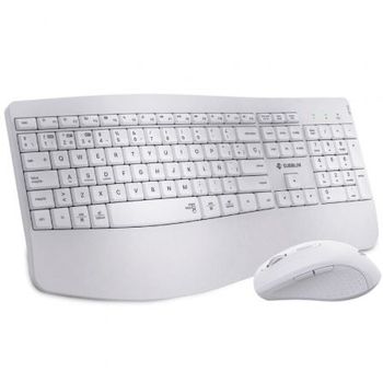 Teclado de membrana SUBBLIM Combo Dual Office Prowave Layout ES inalámbrico Bluetooth y USB blanco