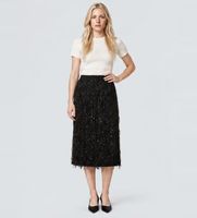 twinset para mujer 262tt2082 falda midi con flecos negro 40 casual poliester