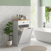 mueble auxiliar de bano de mdf homcom 52x33x90 cm blanco