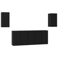 conjunto de mueble de tv 7 uds roble negro vidaxl