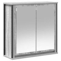 mueble de bano  armario de bano de pared con espejo gris sonoma 60x21x60 cm