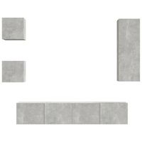 set de muebles de tv 5 pzas madera contrachapada gris hormigon vidaxl