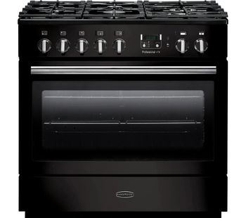RANGEMASTER Professional FX 90 Dual Fuel Range Cooker - Gloss Black & Chrome, Black