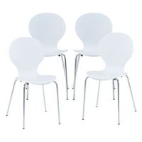 conjunto de 4 sillas de comedor etne - blancocromo encasa