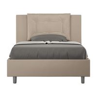 cama king size italiana de piel sintetica andry-color beige claro-ropa de cama 120x190 cm