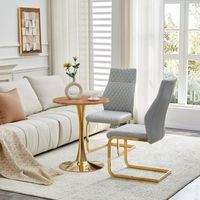 conjunto de mesa y sillas - comedor - mdf y metal - gris y oro 60x60x72cm
