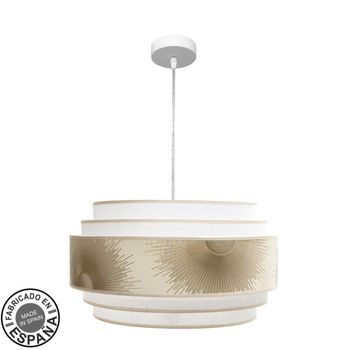 ABRILA Colgante Nepal Blanco De 3 Luces Con Pantalla