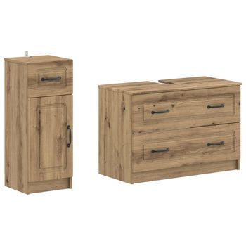 Juego De Gabinete De Baño De 2 Piezas Utrecht Roble Artisan Vidaxl