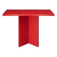mesa de comedor cuadrada tablero laminado de 3cm rojo llama 100x100cm