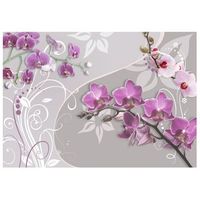 papel pintado 3d - vuelo de orquideas purpura 150x105 cm