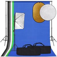 kit de estudio fotografico con softbox fondo y reflector vidaxl