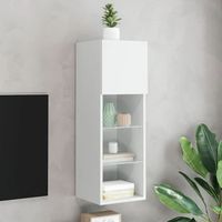 mueble tv  mueble de salon  armario tv con luces led blanco 305x30x90 cm cfw778452