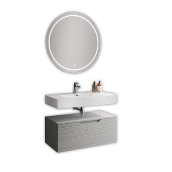 Composición Baño De 3 Piezas Solmira Gris En Mdf