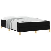 cama tapizada  200 x 160 cm  madera - negro