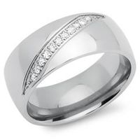 anillo acero inoxidable 8 mm circonita