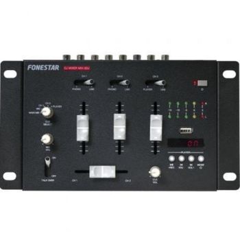 Mezclador DJ Fonestar MIX-3DJ 3 canales USB Bluetooth compacto