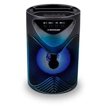 Altavoces Dunlop Portátil Bluetooth 10W con luz LED y radio FM