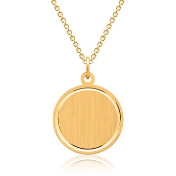 Cadena de plata con colgante dorado grabable
